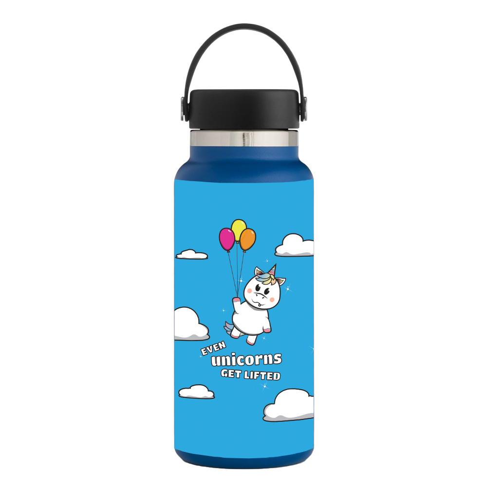 Picture of MightySkins HFWI32-Unicorns Get Lifted Skin for Hydro Flask 32 oz Wide Mouth - Unicorns Get Lifted
