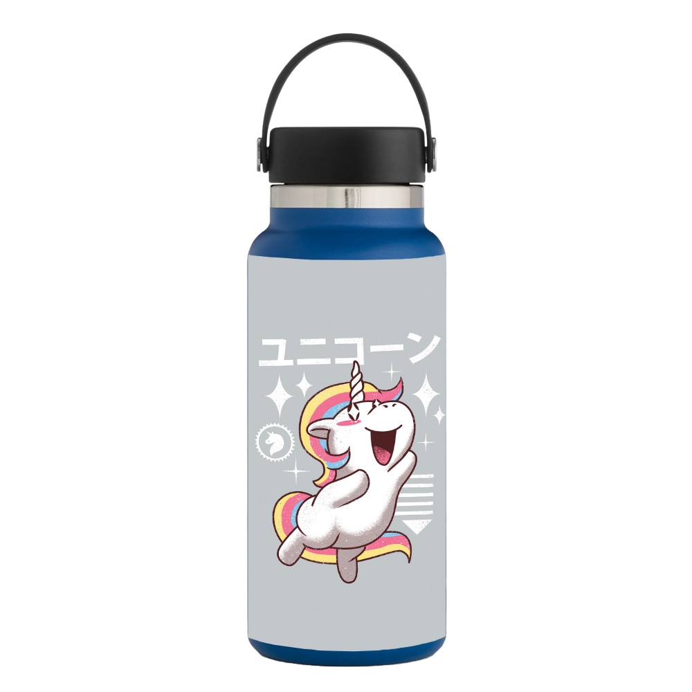 Picture of MightySkins HFWI32-Unicorn Kawaii Skin for Hydro Flask 32 oz Wide Mouth - Unicorn Kawaii