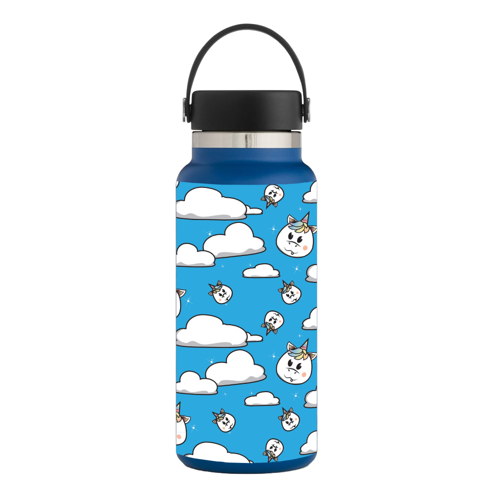 Picture of MightySkins HFWI32-Unicorn Clouds Skin for Hydro Flask 32 oz Wide Mouth - Unicorn Clouds