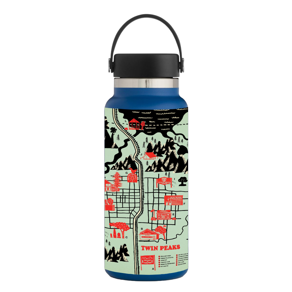 Picture of MightySkins HFWI32-Twin Peaks Map Skin for Hydro Flask 32 oz Wide Mouth - Twin Peaks Map