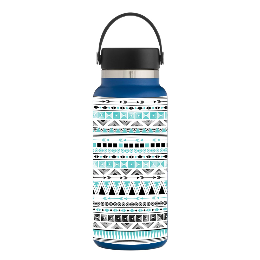 Picture of MightySkins HFWI32-Turquoise Tribal Skin for Hydro Flask 32 oz Wide Mouth - Turquoise Tribal