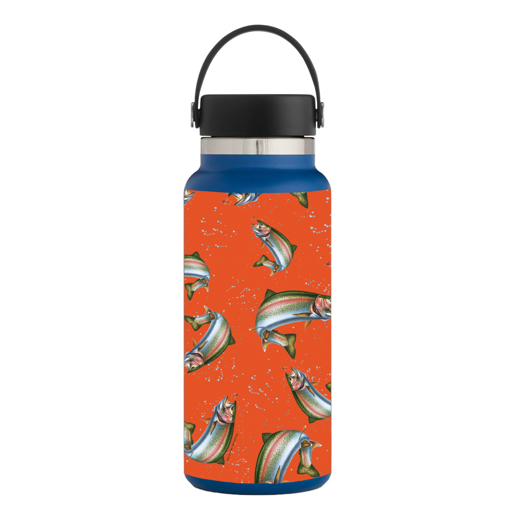 Picture of MightySkins HFWI32-Trout Collage Skin for Hydro Flask 32 oz Wide Mouth - Trout Collage