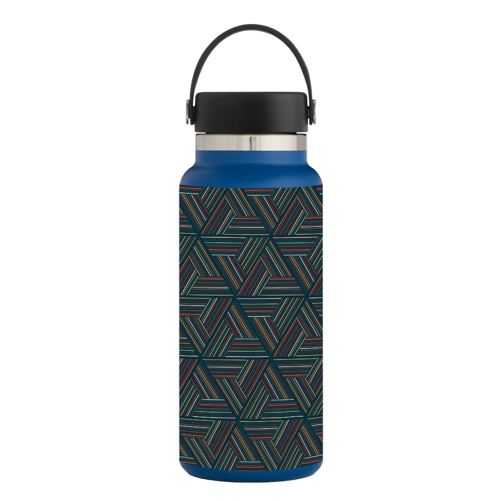 Picture of MightySkins HFWI32-Triangle Stripes Skin for Hydro Flask 32 oz Wide Mouth - Triangle Stripes
