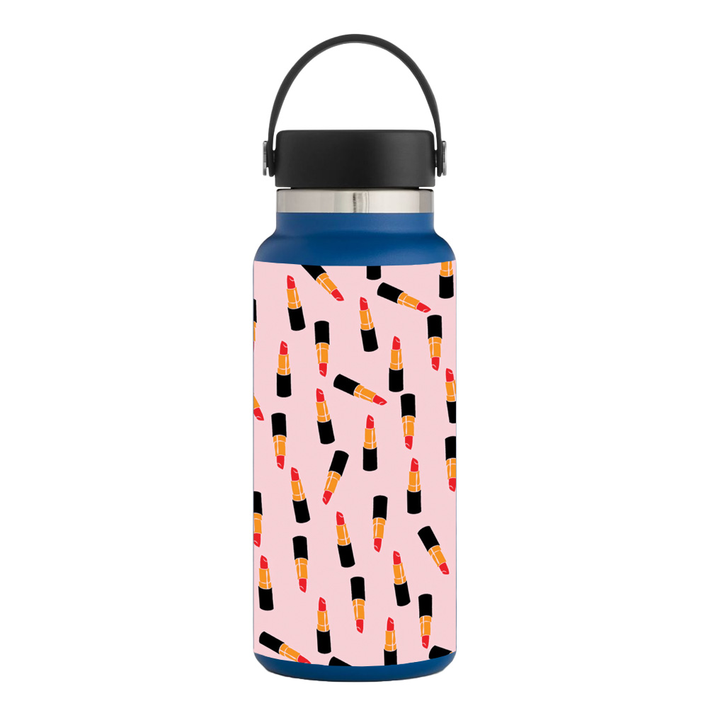 Picture of MightySkins HFWI32-Lipstick Pattern Skin for Hydro Flask 32 oz Wide Mouth - Lipstick Pattern