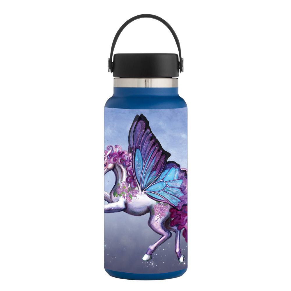 Picture of MightySkins HFWI32-Lilac Unicorn Skin for Hydro Flask 32 oz Wide Mouth - Lilac Unicorn