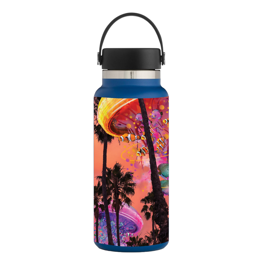 Picture of MightySkins HFWI32-Jellyfish Palms Skin for Hydro Flask 32 oz Wide Mouth - Jellyfish Palms