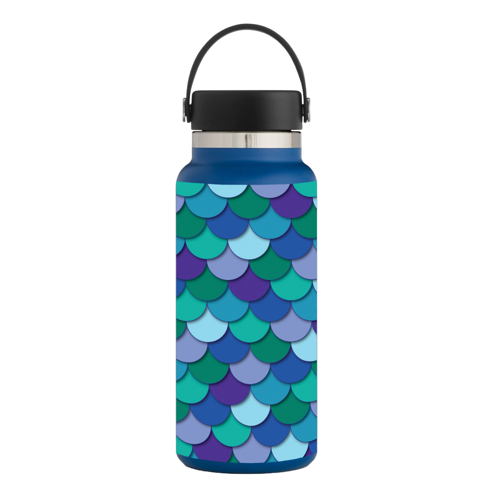 Picture of MightySkins HFWI32-Blue Scales Skin for Hydro Flask 32 oz Wide Mouth - Blue Scales