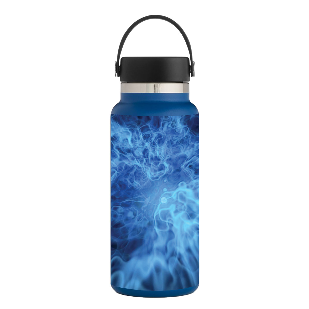 Picture of MightySkins HFWI32-Blue Mystic Flames Skin for Hydro Flask 32 oz Wide Mouth - Blue Mystic Flames