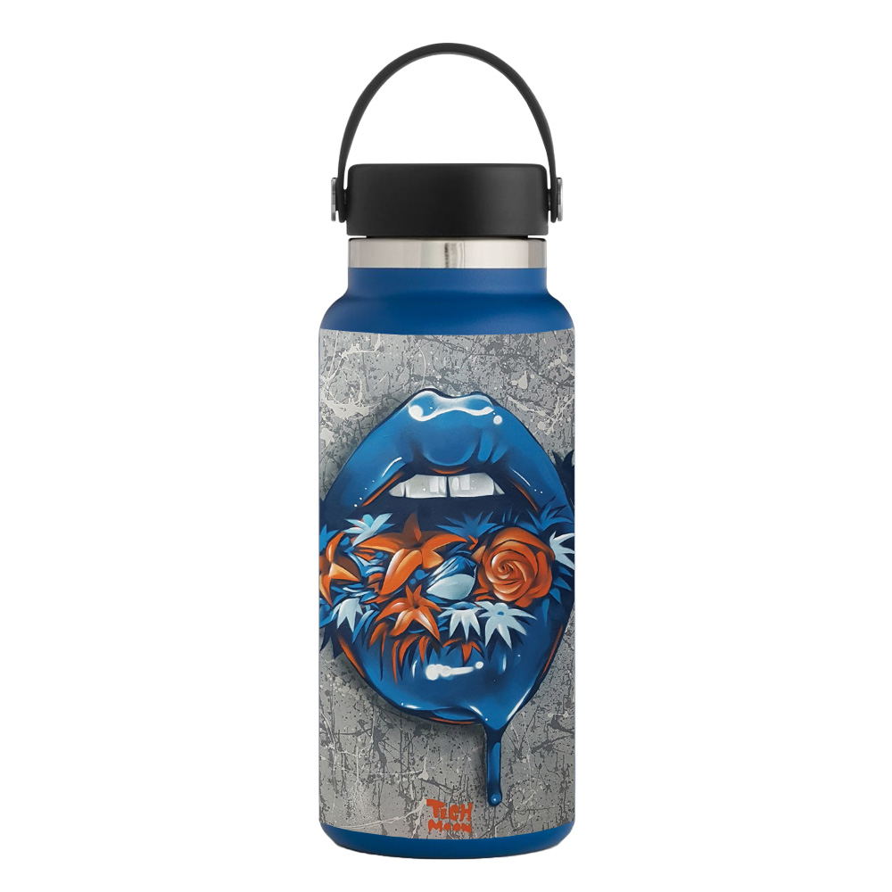 Picture of MightySkins HFWI32-Blue Lips Skin for Hydro Flask 32 oz Wide Mouth - Blue Lips