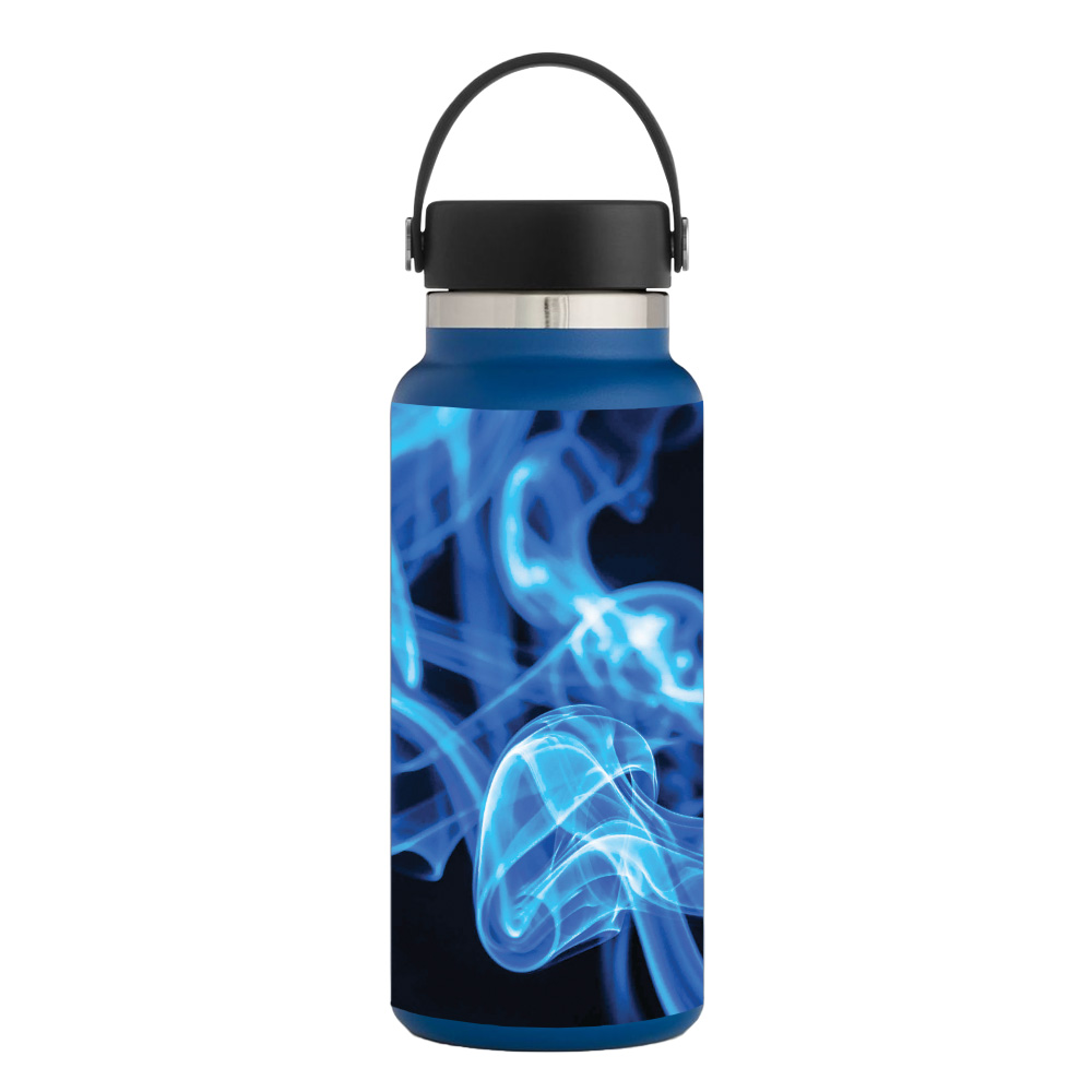 Picture of MightySkins HFWI32-Blue Flames Skin for Hydro Flask 32 oz Wide Mouth - Blue Flames