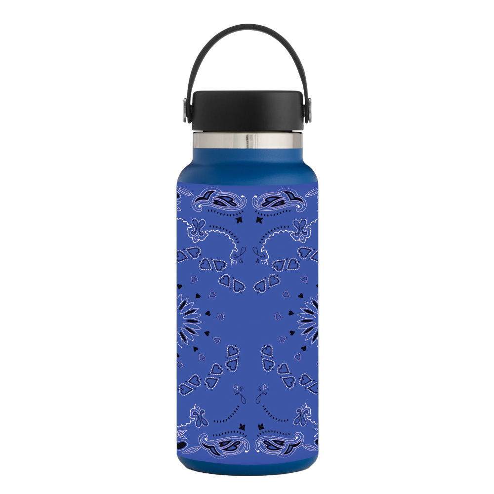 Picture of MightySkins HFWI32-Blue Bandana Skin for Hydro Flask 32 oz Wide Mouth - Blue Bandana