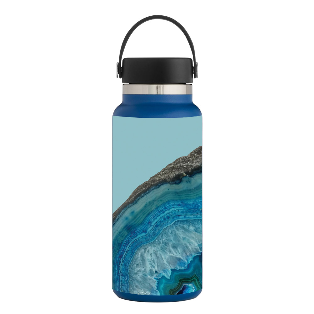 Picture of MightySkins HFWI32-Blue Agate Skin for Hydro Flask 32 oz Wide Mouth - Blue Agate