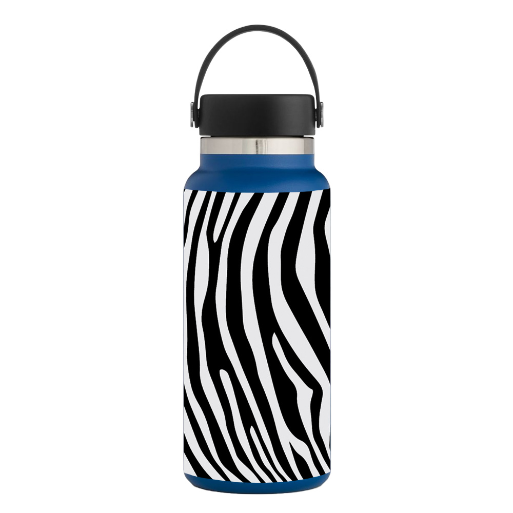 Picture of MightySkins HFWI32-Black Zebra Skin for Hydro Flask 32 oz Wide Mouth - Black Zebra