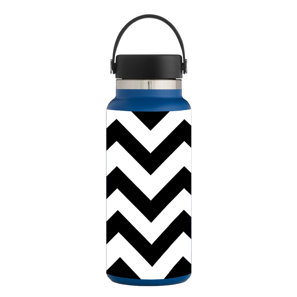 Picture of MightySkins HFWI32-Black Chevron Skin for Hydro Flask 32 oz Wide Mouth - Black Chevron