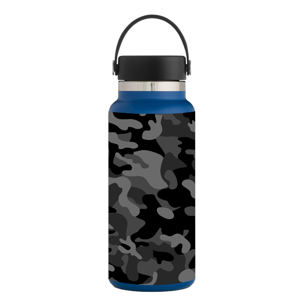 Picture of MightySkins HFWI32-Black Camo Skin for Hydro Flask 32 oz Wide Mouth - Black Camo