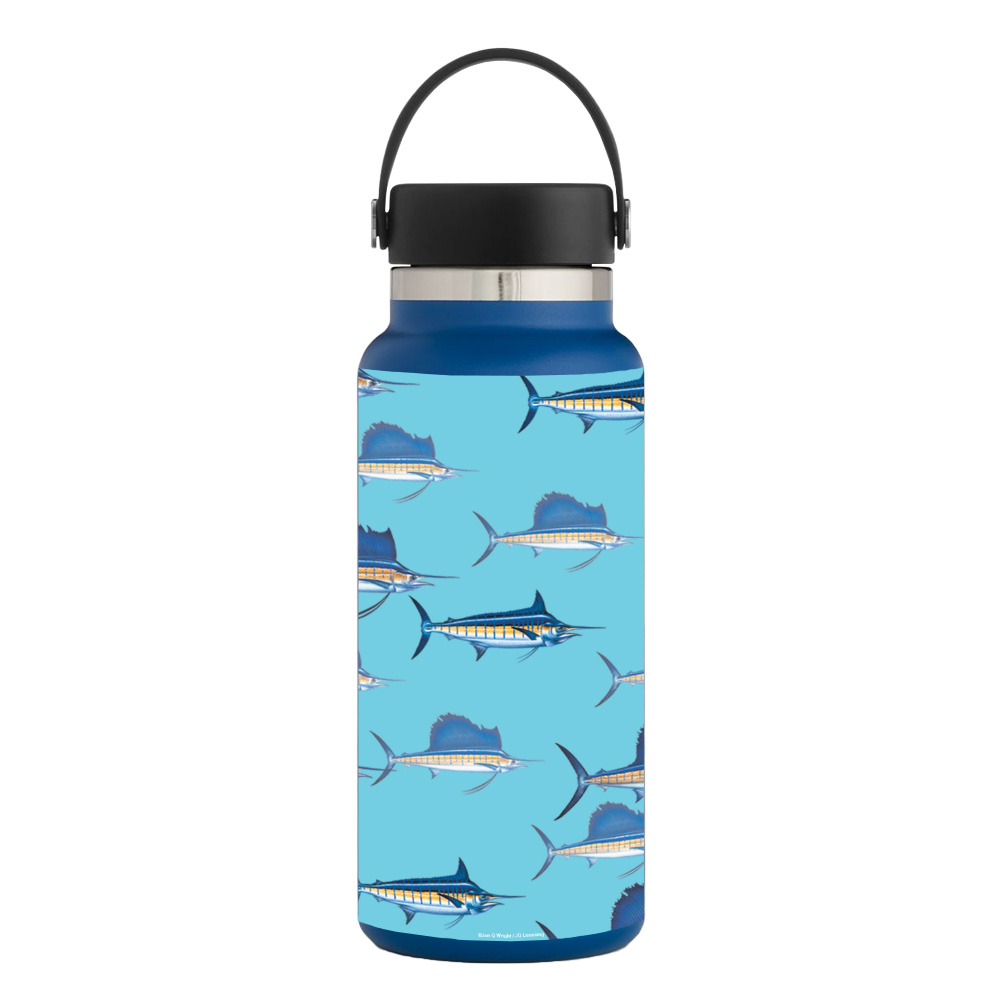 Picture of MightySkins HFWI32-Billfish Stripes Skin for Hydro Flask 32 oz Wide Mouth - Billfish Stripes