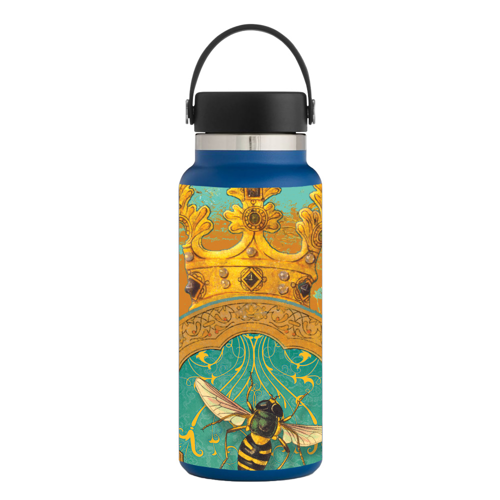 Picture of MightySkins HFWI32-Bee Queen Skin for Hydro Flask 32 oz Wide Mouth - Bee Queen