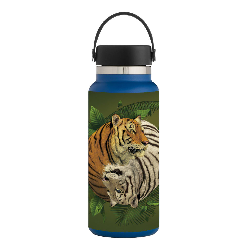 Picture of MightySkins HFWI32-Tiger Yin Yang Skin for Hydro Flask 32 oz Wide Mouth - Tiger Yin Yang