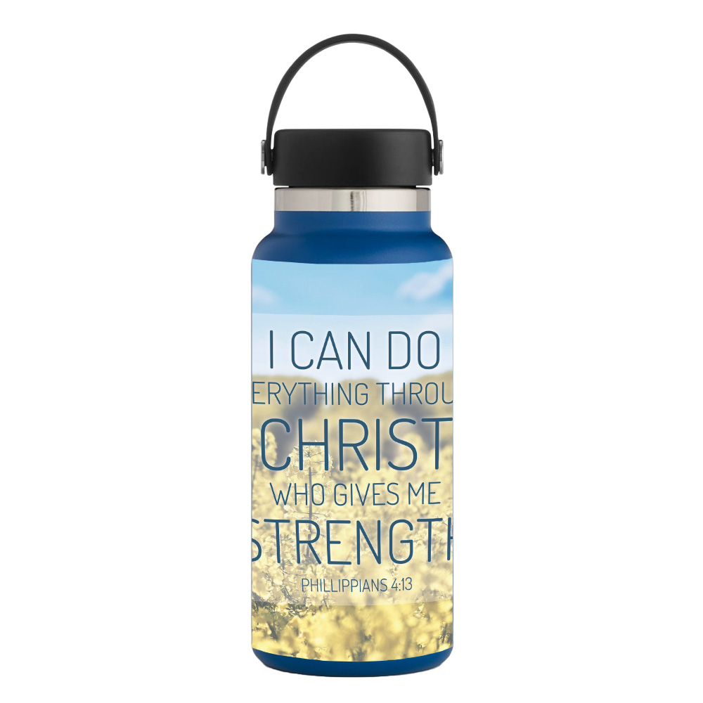 Picture of MightySkins HFWI32-Through Christ Skin for Hydro Flask 32 oz Wide Mouth - Through Christ