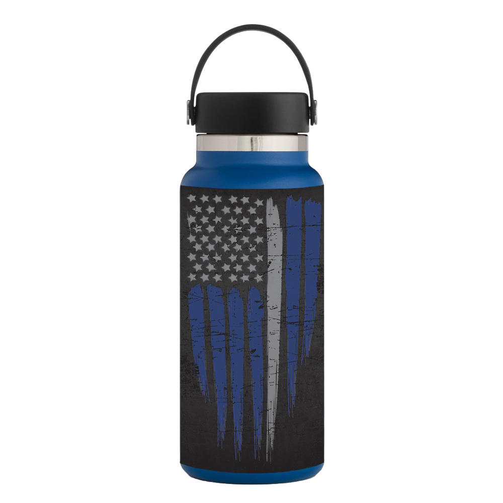 Picture of MightySkins HFWI32-Thin White Line Skin for Hydro Flask 32 oz Wide Mouth - Thin White Line