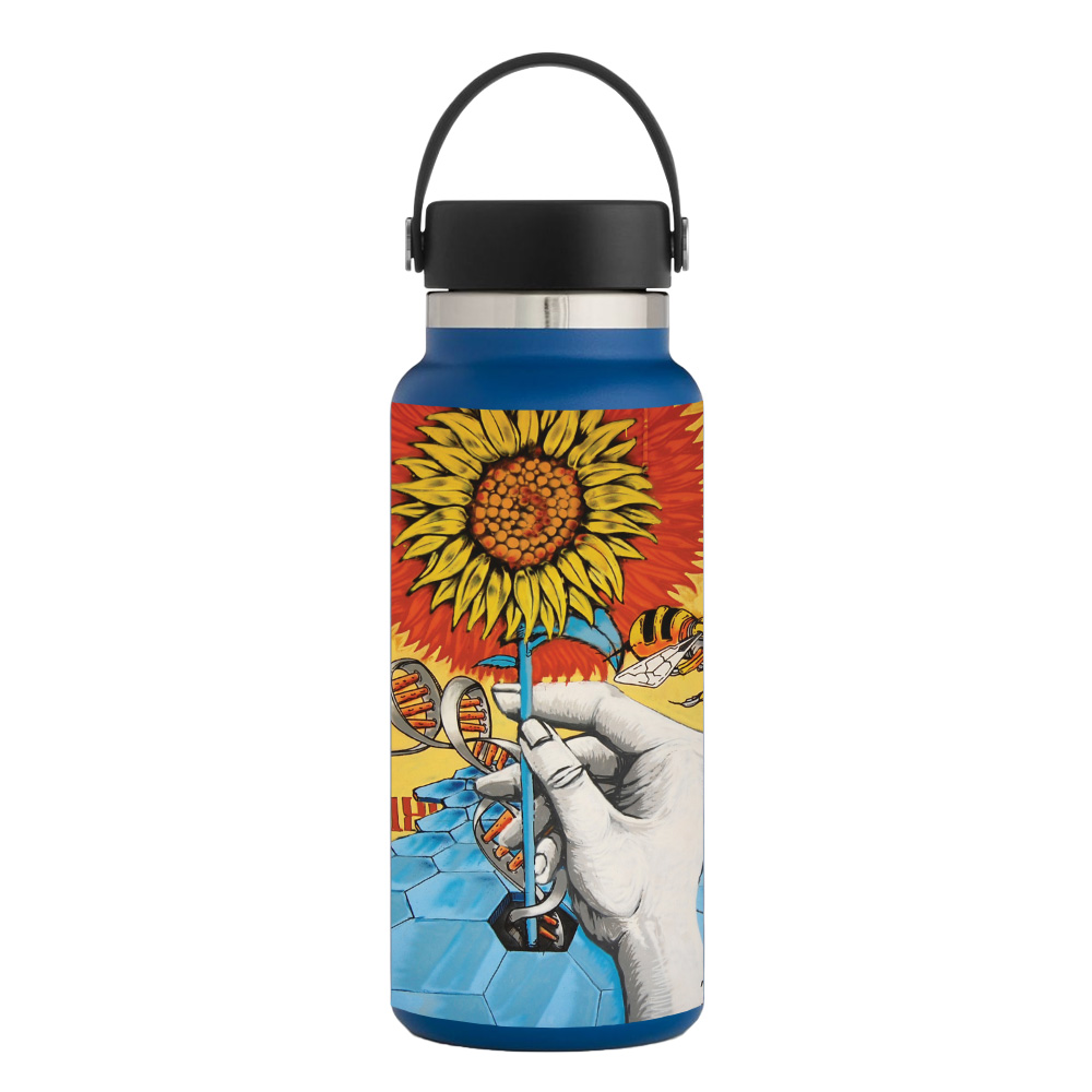 Picture of MightySkins HFWI32-Sunflower Dna Skin for Hydro Flask 32 oz Wide Mouth - Sunflower Dna