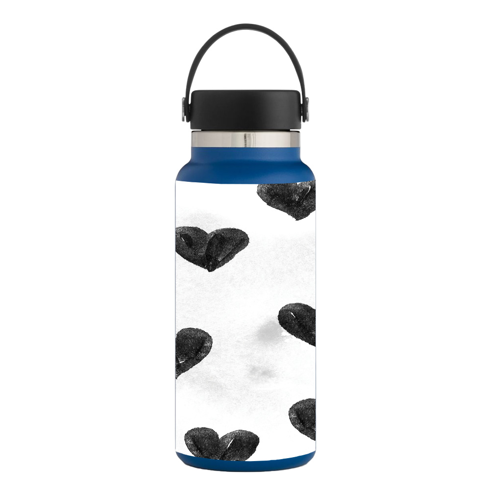 Picture of MightySkins HFWI32-Ink Hearts Skin for Hydro Flask 32 oz Wide Mouth - Ink Hearts