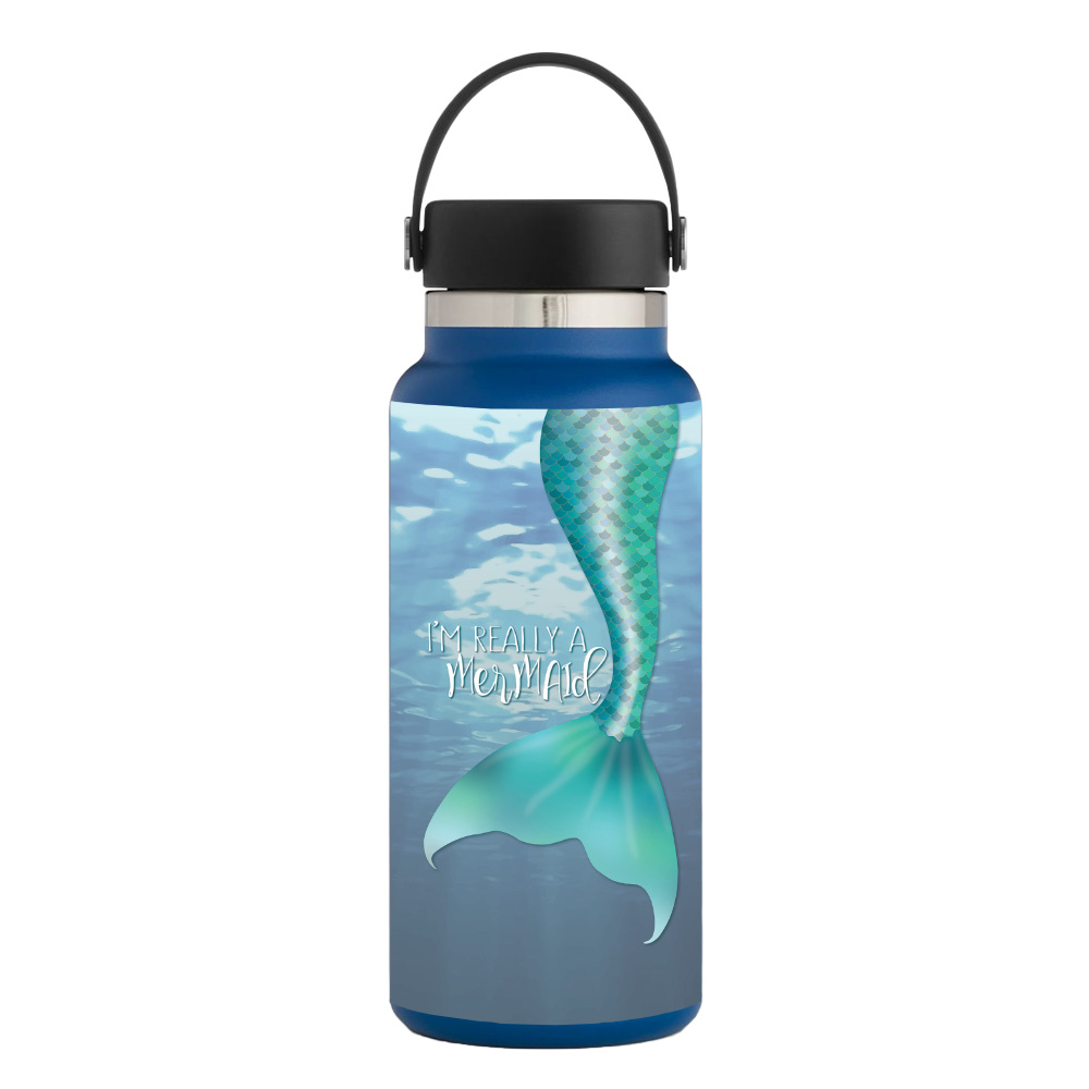 Picture of MightySkins HFWI32-Im Really A Mermaid Skin for Hydro Flask 32 oz Wide Mouth - Im Really A Mermaid