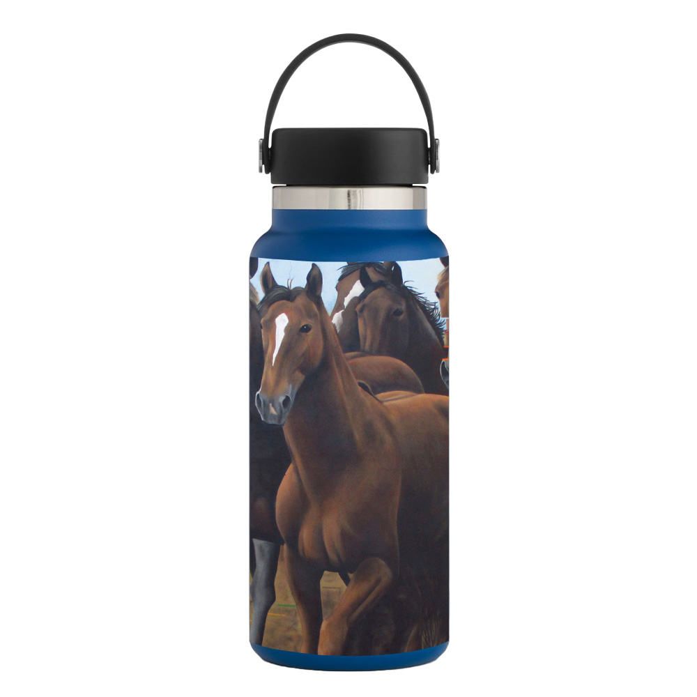 Picture of MightySkins HFWI32-Horse Stampede Skin for Hydro Flask 32 oz Wide Mouth - Horse Stampede