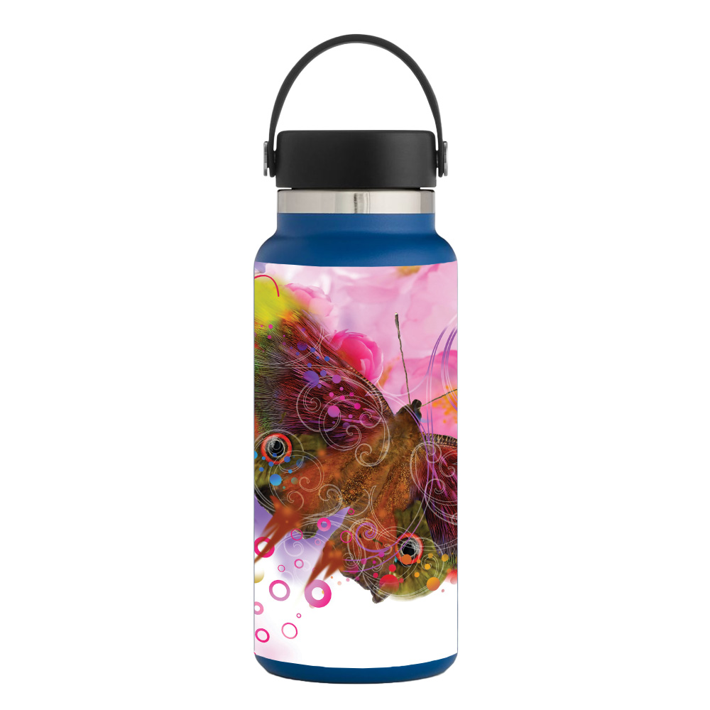 Picture of MightySkins HFWI32-Hippie Butterfly Skin for Hydro Flask 32 oz Wide Mouth - Hippie Butterfly