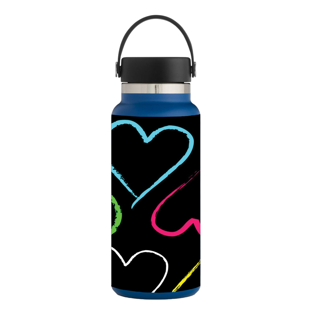 Picture of MightySkins HFWI32-Hearts Skin for Hydro Flask 32 oz Wide Mouth - Hearts