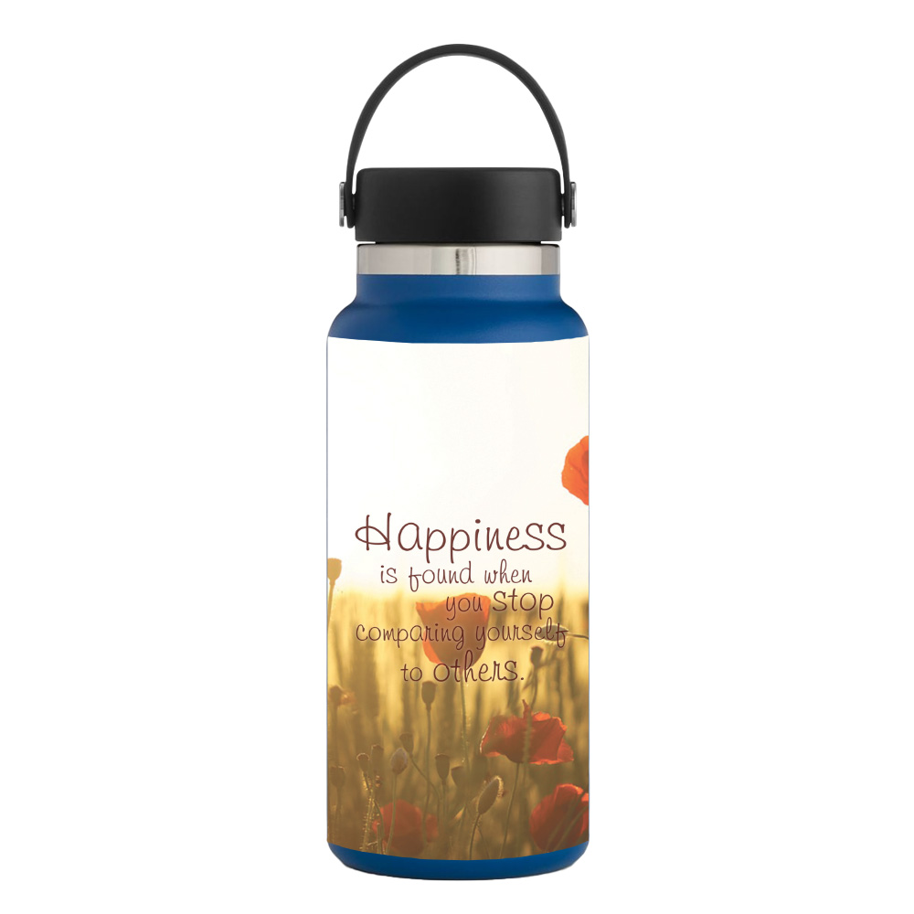 Picture of MightySkins HFWI32-Be Happy Skin for Hydro Flask 32 oz Wide Mouth - Be Happy
