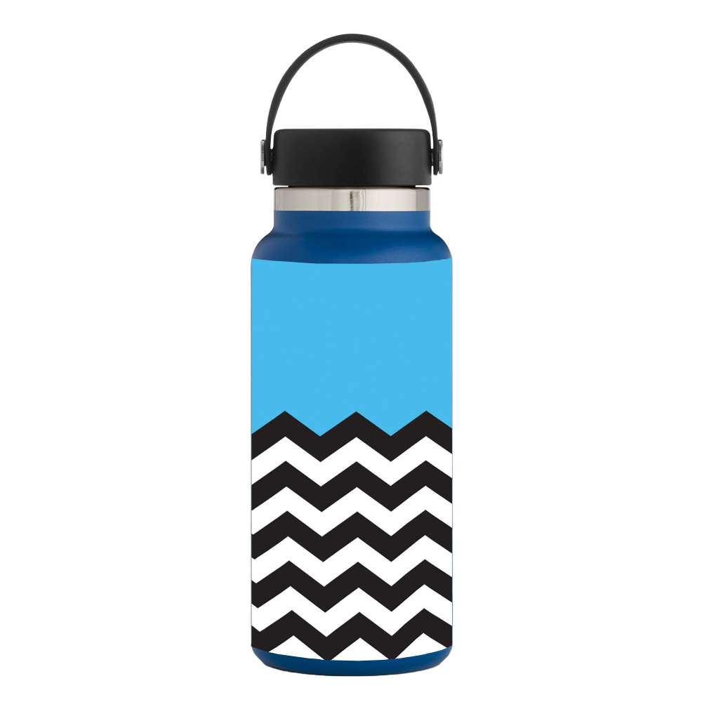 Picture of MightySkins HFWI32-Baby Blue Chevron Skin for Hydro Flask 32 oz Wide Mouth - Baby Blue Chevron