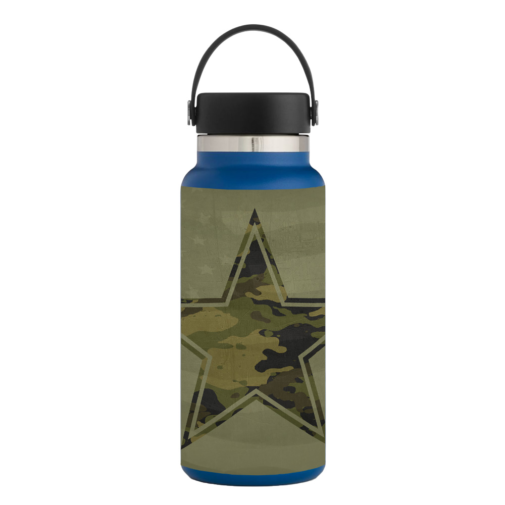 Picture of MightySkins HFWI32-Army Star Skin for Hydro Flask 32 oz Wide Mouth - Army Star