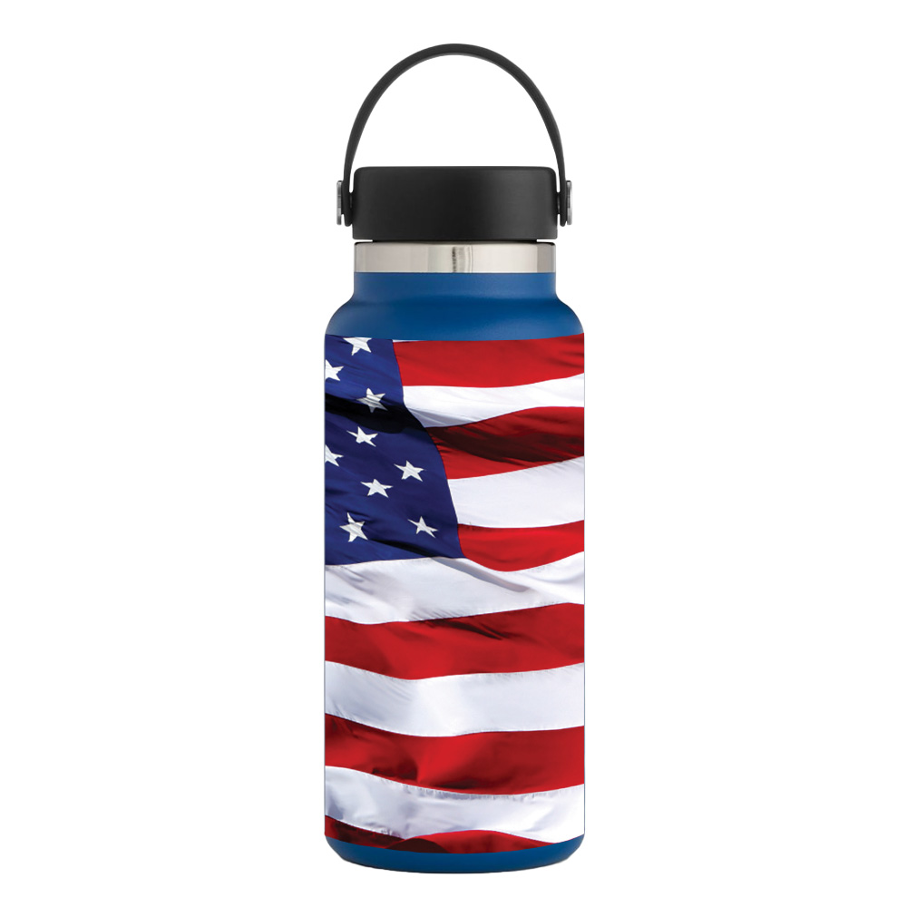 Picture of MightySkins HFWI32-American Flag Skin for Hydro Flask 32 oz Wide Mouth - American Flag