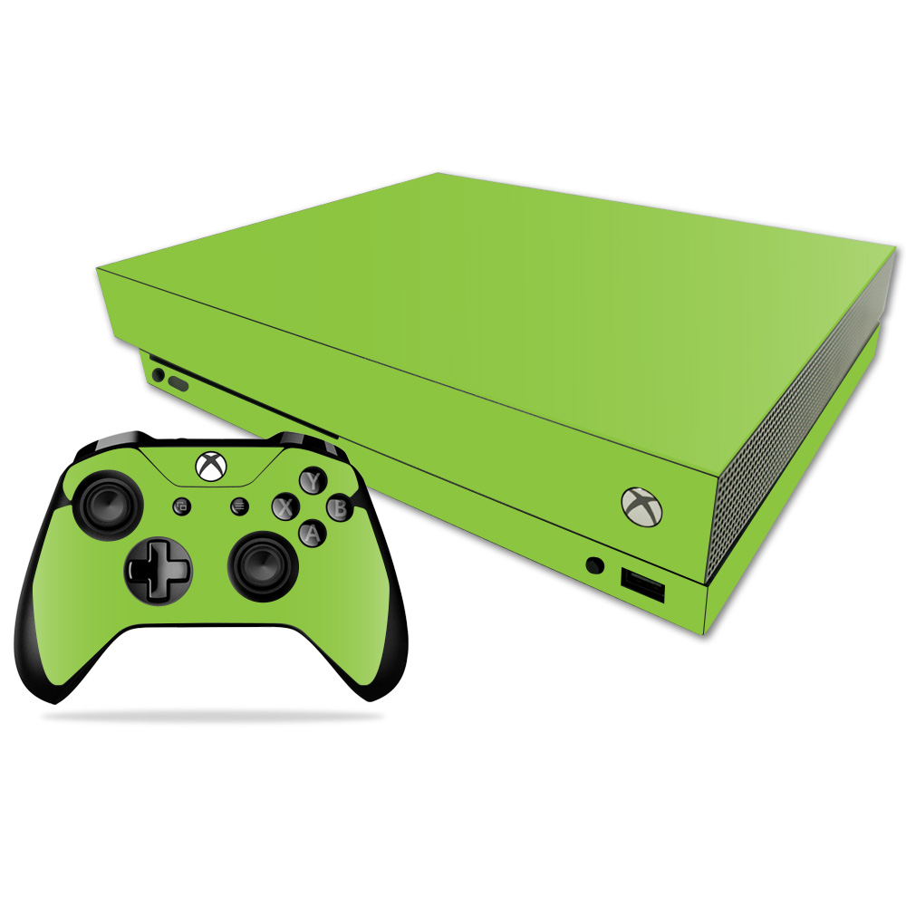 MIXBONXCMB-Solid Lime Green Skin Decal Wrap for Microsoft Xbox One X Combo Sticker - Solid Lime Green -  MightySkins