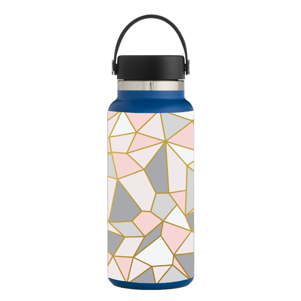Picture of MightySkins HFWI32-Rose Gold Polygon Skin for Hydro Flask 32 oz Wide Mouth - Rose Gold Polygon