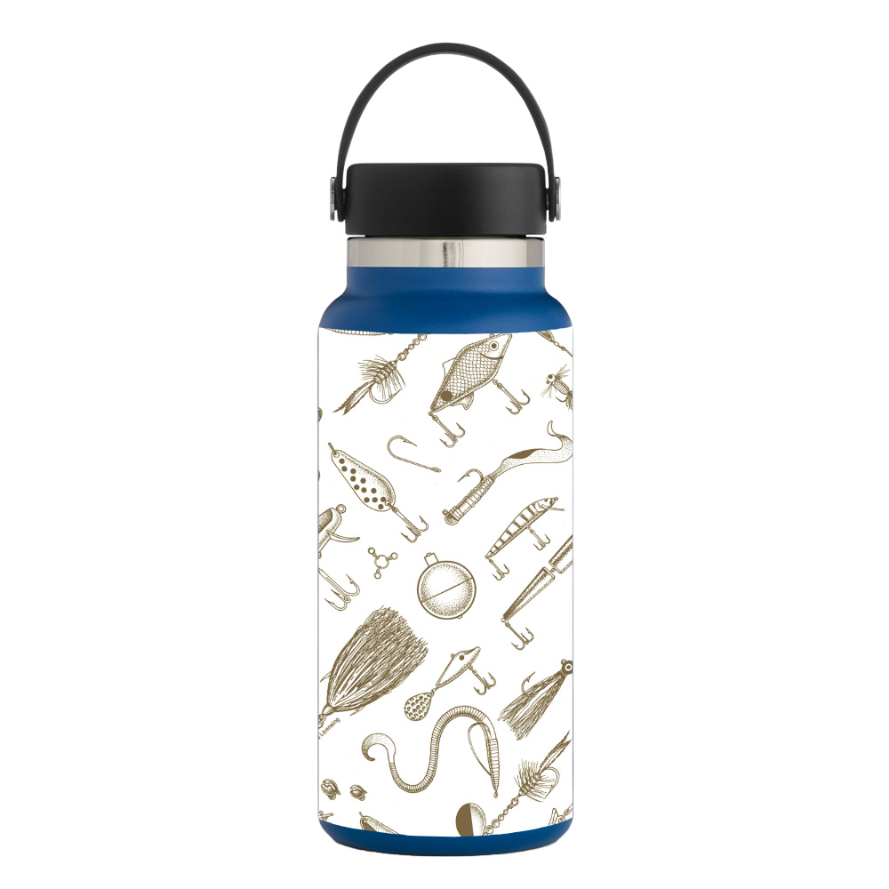 Picture of MightySkins HFWI32-Retro Lures Skin for Hydro Flask 32 oz Wide Mouth - Retro Lures