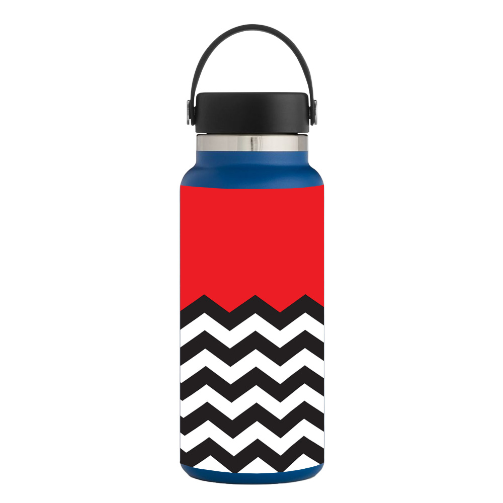 Picture of MightySkins HFWI32-Red Chevron Skin for Hydro Flask 32 oz Wide Mouth - Red Chevron