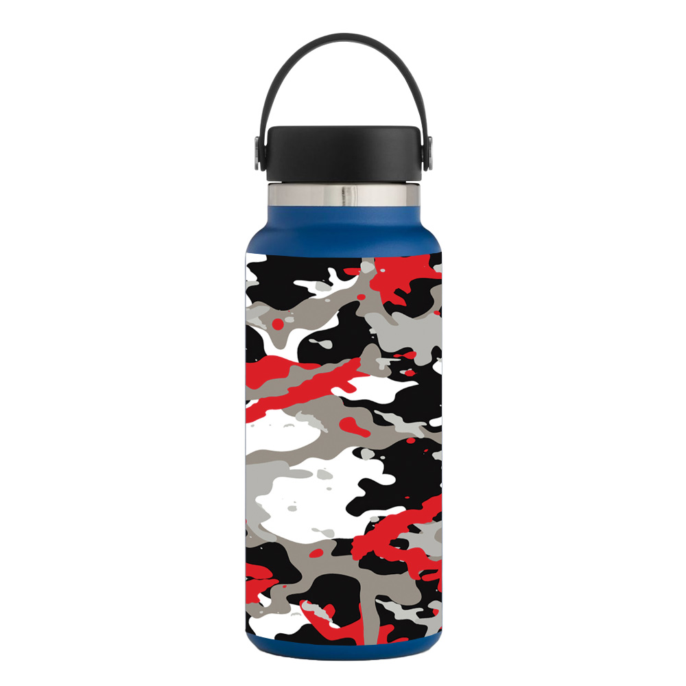 Picture of MightySkins HFWI32-Red Camo Skin for Hydro Flask 32 oz Wide Mouth - Red Camo