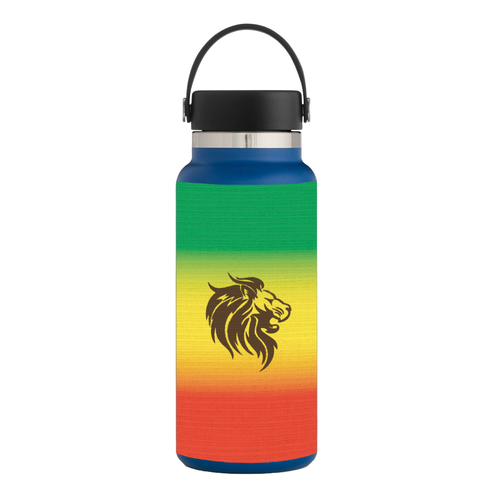 Picture of MightySkins HFWI32-Rasta Lion Skin for Hydro Flask 32 oz Wide Mouth - Rasta Lion