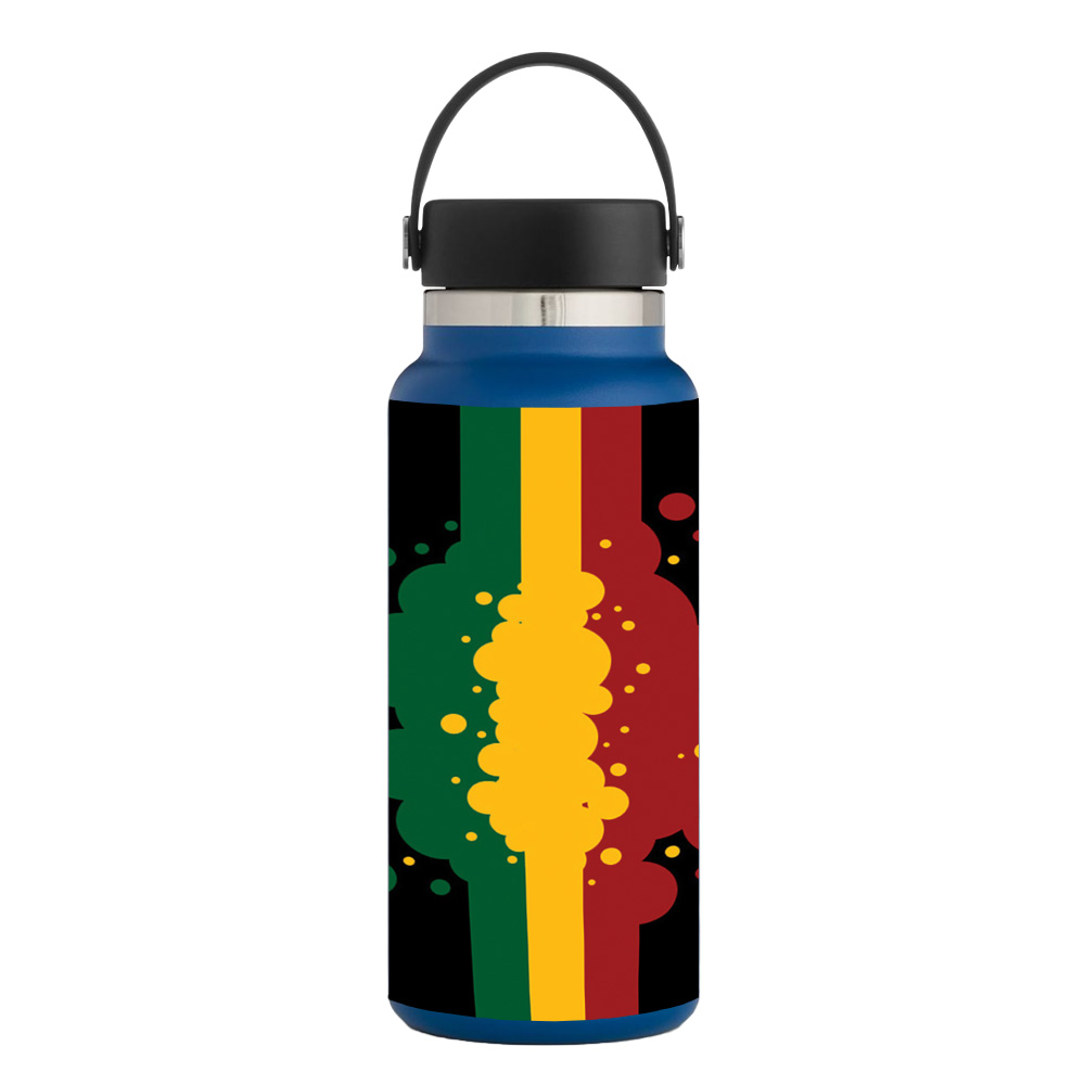 Picture of MightySkins HFWI32-Rasta Flag Skin for Hydro Flask 32 oz Wide Mouth - Rasta Flag