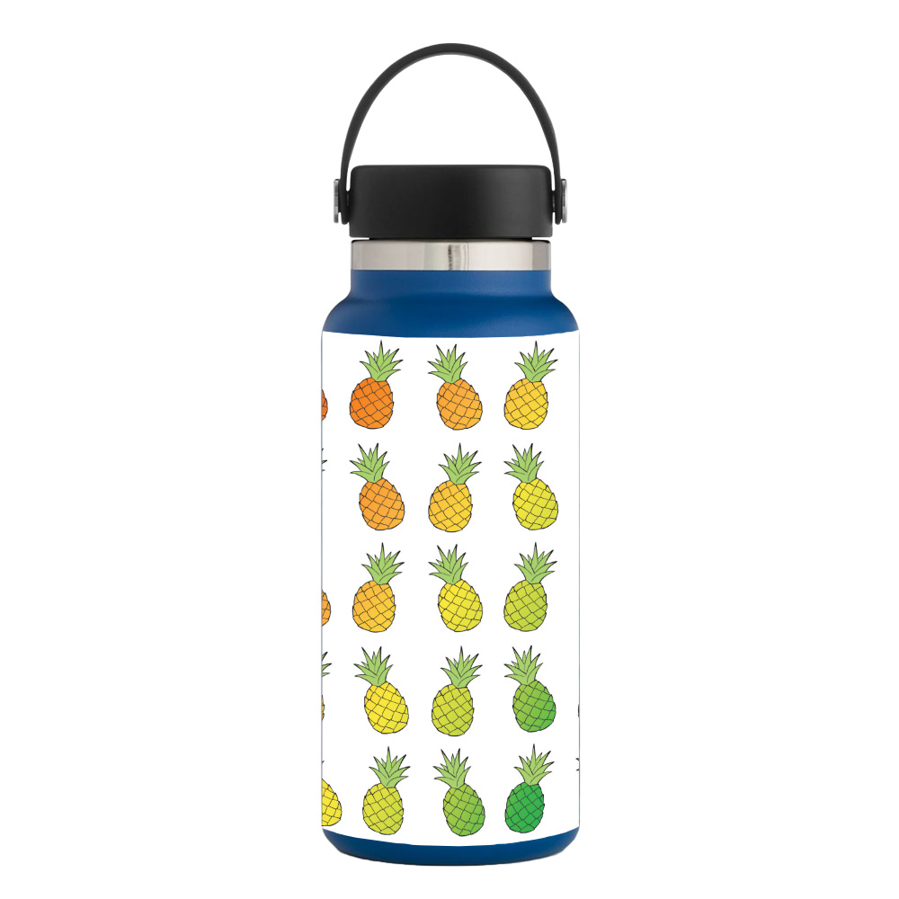 Picture of MightySkins HFWI32-Rainbow Pineapples Skin for Hydro Flask 32 oz Wide Mouth - Rainbow Pineapples