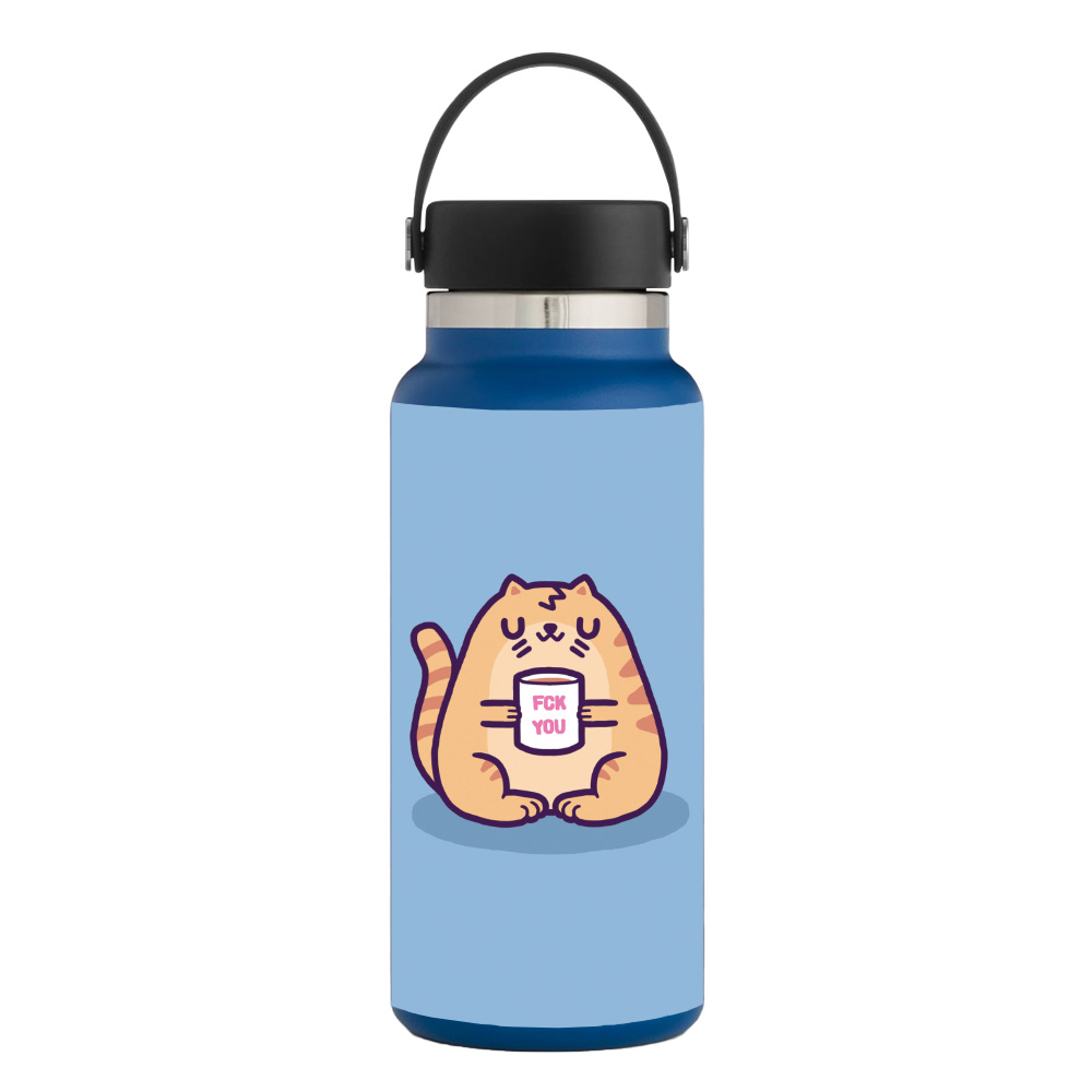 Picture of MightySkins HFWI32-F You Cat Skin for Hydro Flask 32 oz Wide Mouth - F You Cat