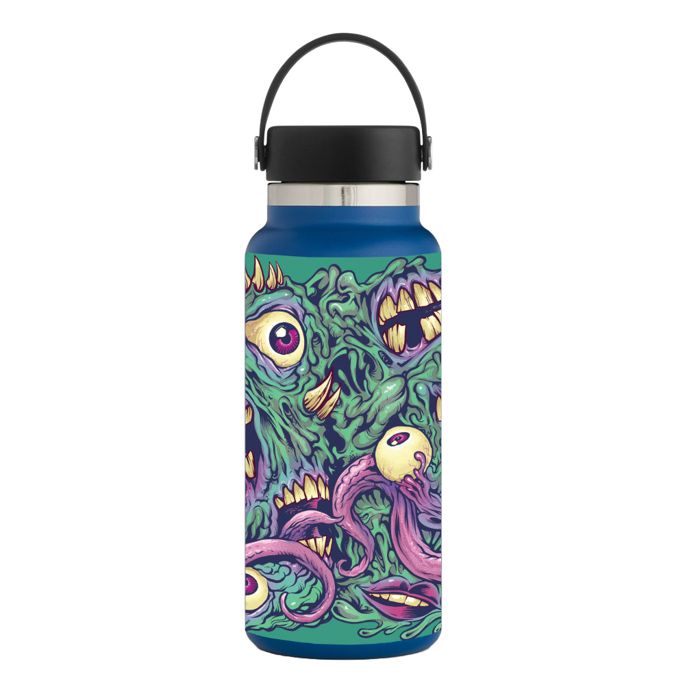 Picture of MightySkins HFWI32-Eyes And Teeth Skin for Hydro Flask 32 oz Wide Mouth - Eyes & Teeth