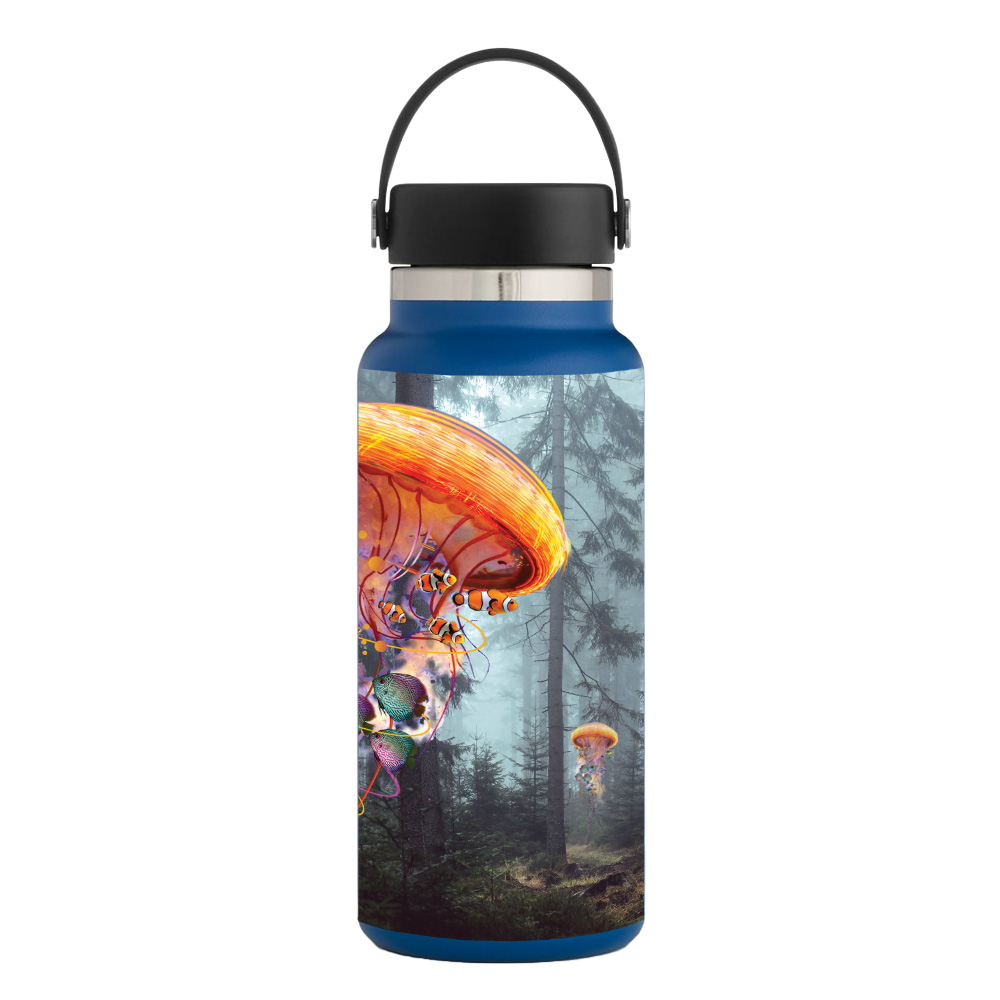 Picture of MightySkins HFWI32-Electric Jellyfish Skin for Hydro Flask 32 oz Wide Mouth - Electric Jellyfish