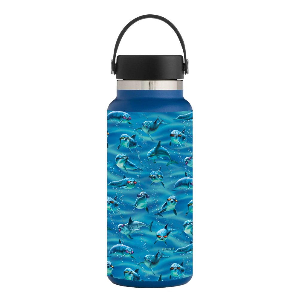 Picture of MightySkins HFWI32-Dolphin Gang Skin for Hydro Flask 32 oz Wide Mouth - Dolphin Gang