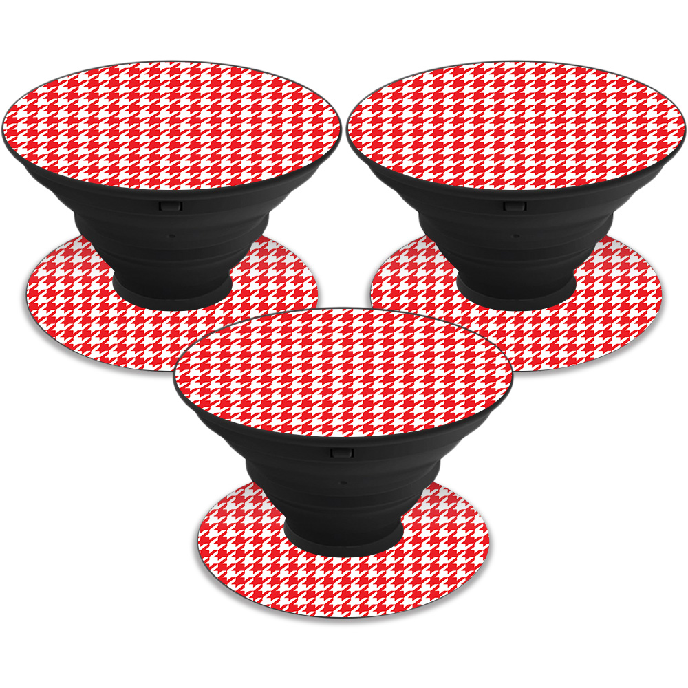 Picture of MightySkins POSOCK-Red Houndstooth Skin Decal Wrap for Pop Sockets Sticker - Pack of 3 - Red Houndstooth