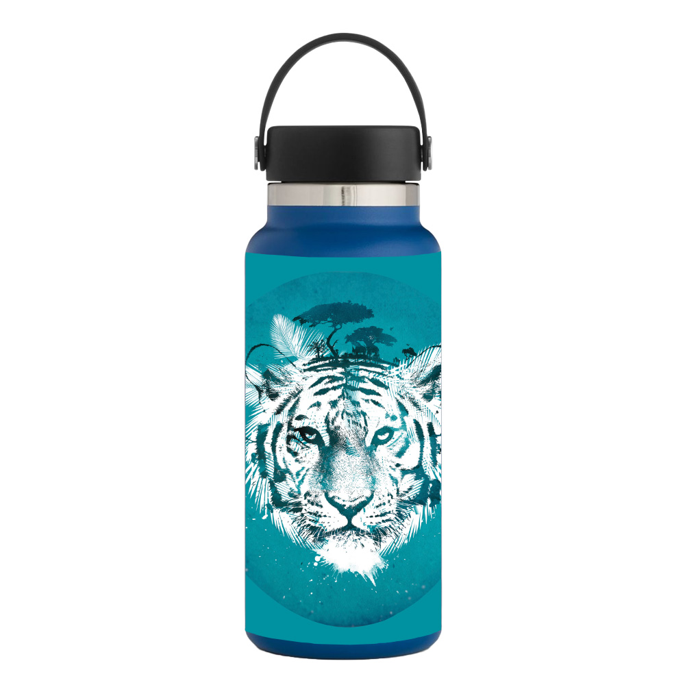 Picture of MightySkins HFWI32-White Tiger Skin for Hydro Flask 32 oz Wide Mouth - White Tiger
