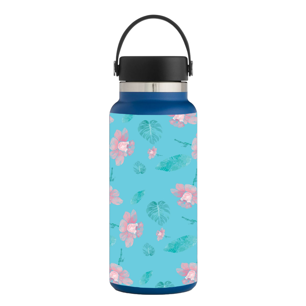 Picture of MightySkins HFWI32-Water Flowers Skin for Hydro Flask 32 oz Wide Mouth - Water Flowers