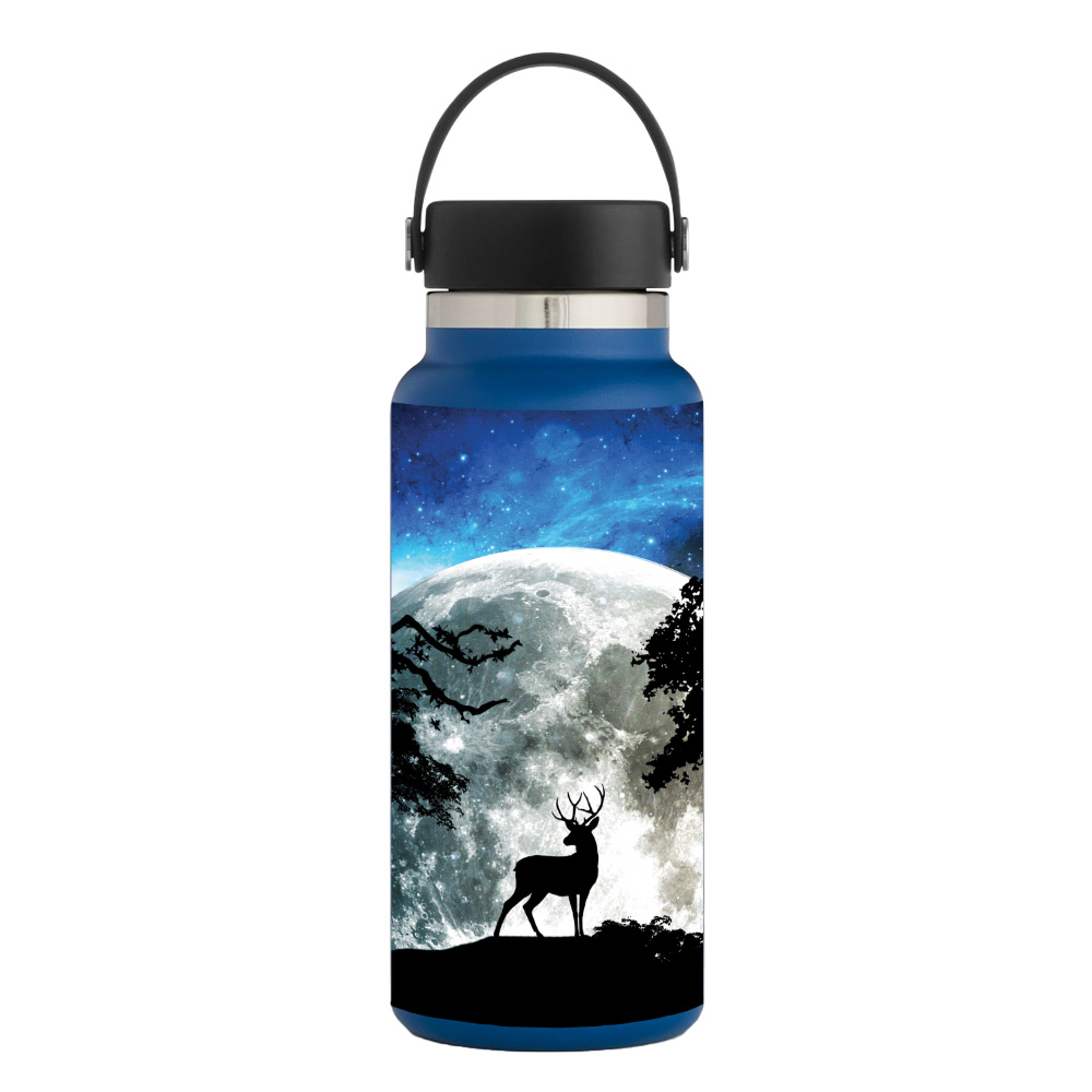 Picture of MightySkins HFWI32-Moonlight Deer Skin for Hydro Flask 32 oz Wide Mouth - Moonlight Deer